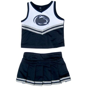 navy toddler Penn State cheerleading uniform top & skirt
